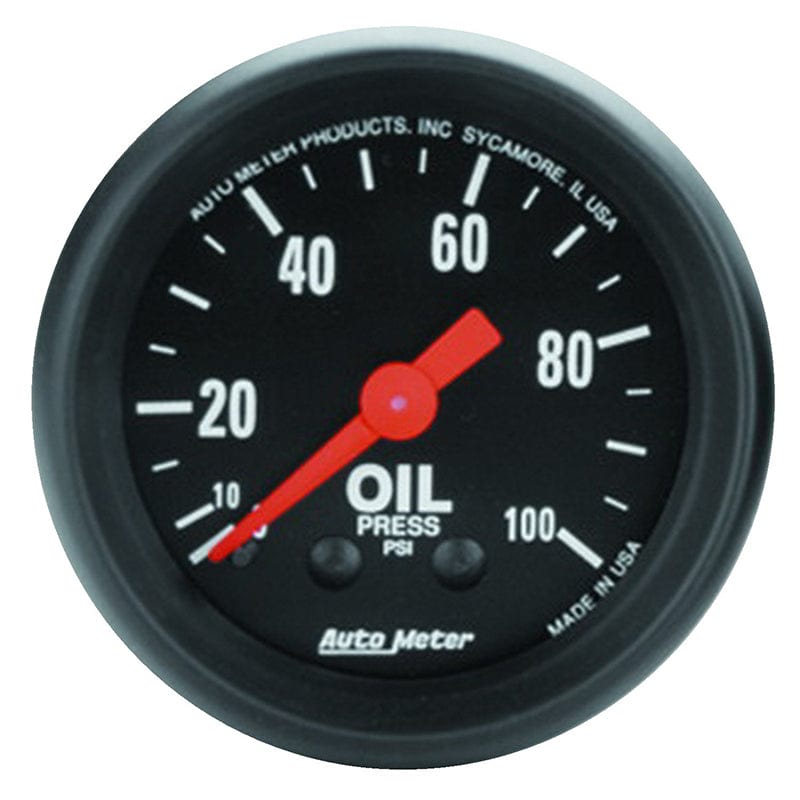 AUTOMETER 2-1/16", Full Sweep Mechanical, 0-100 psi Auto Meter Z-Series Oil Pressure Gauge AU2604 SR