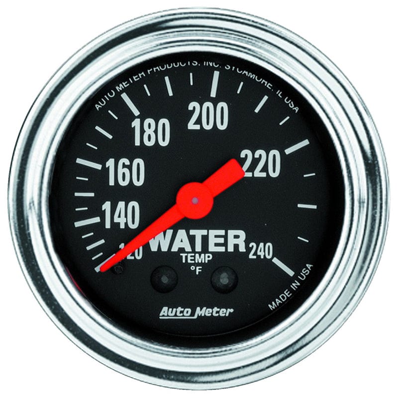 AUTOMETER 2-1/16", Full Sweep Mechanical, 120-240°F Auto Meter Traditional Chrome Series Water Temperature Gauge AU2432 SR