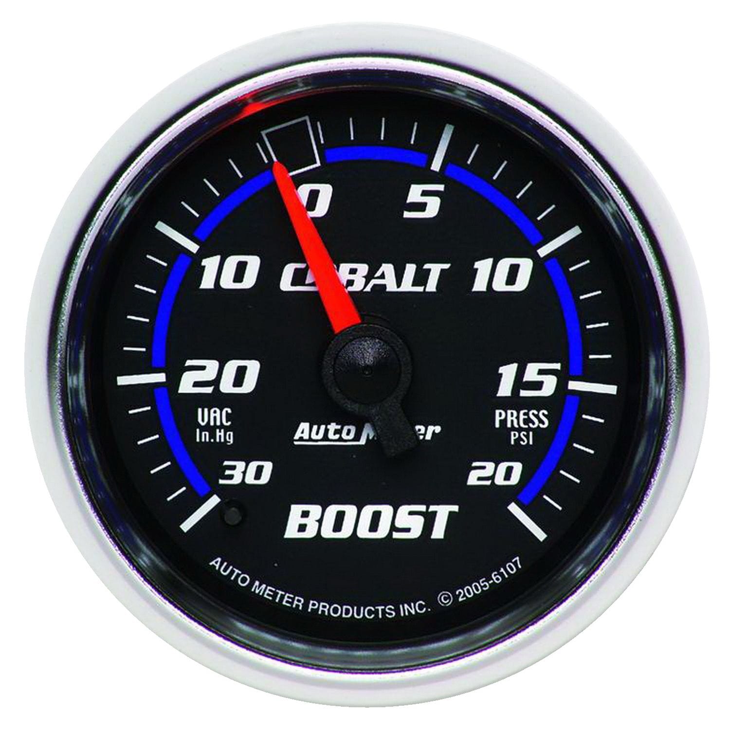 AUTOMETER 2-1/16", Full Sweep Mechanical, 30 In. Hg./20 psi Auto Meter Cobalt Series Boost/Vacuum Gauge AU6107 SR