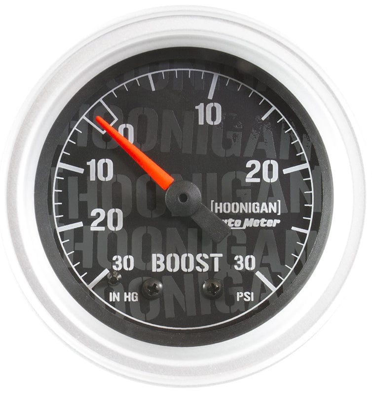 AUTOMETER 2-1/16", Full Sweep Mechanical, 30 In. Hg/30 psi Auto Meter Hoonigan Series Boost/Vacuum Gauge AU4303-09000 SR