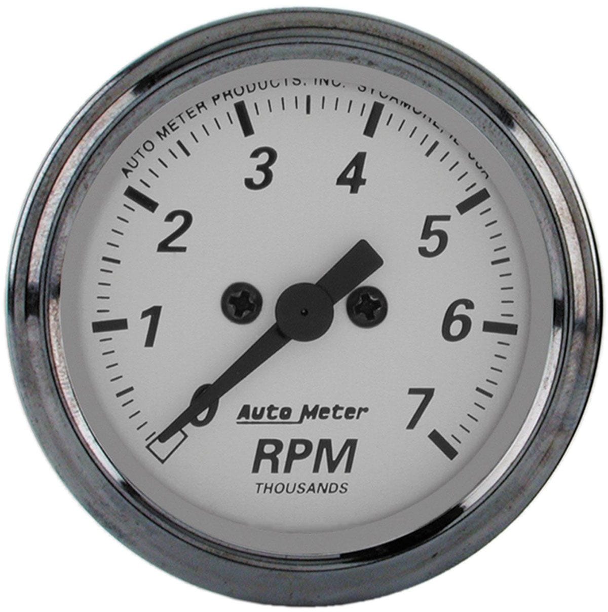 AUTOMETER 2-1/16", In-Dash, Electric, 0-7,000 rpm Auto Meter American Platinum Tachometer AU1994 SR