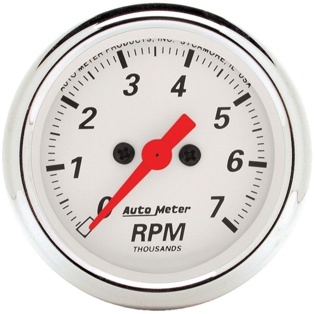 AUTOMETER 2-1/16", In-Dash, Electric, 0-7,000 rpm Auto Meter Arctic White Tachometer AU1397 SR