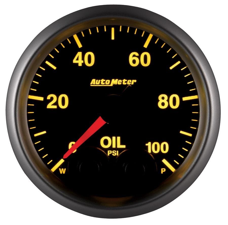 AUTOMETER 2-1/16", Programmable Warning Function, 0-100 psi Auto Meter Elite Series Oil Pressure Gauge AU5652 SR