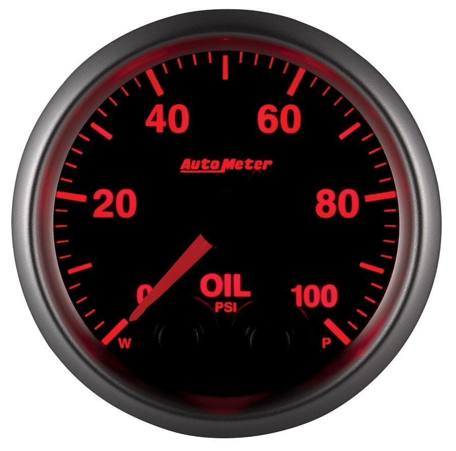 AUTOMETER 2-1/16", Programmable Warning Function, 0-100 psi Auto Meter Elite Series Oil Pressure Gauge AU5652 SR