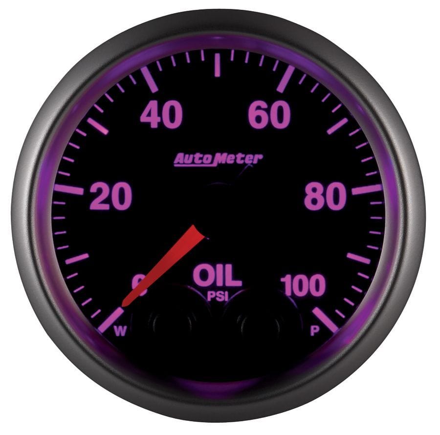 AUTOMETER 2-1/16", Programmable Warning Function, 0-100 psi Auto Meter Elite Series Oil Pressure Gauge AU5652 SR