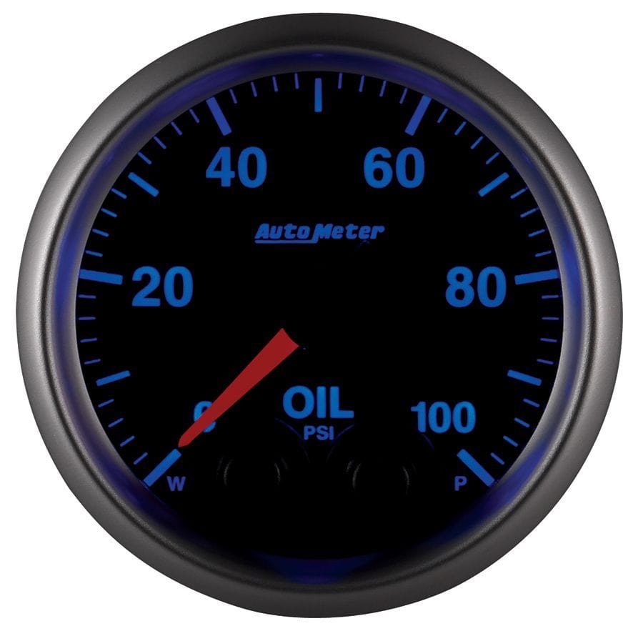 AUTOMETER 2-1/16", Programmable Warning Function, 0-100 psi Auto Meter Elite Series Oil Pressure Gauge AU5652 SR