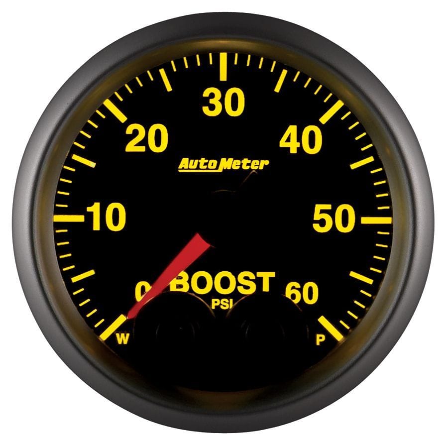 AUTOMETER 2-1/16", Programmable Warning Function, 0-60 psi Auto Meter Elite Series Boost Gauge AU5670 SR