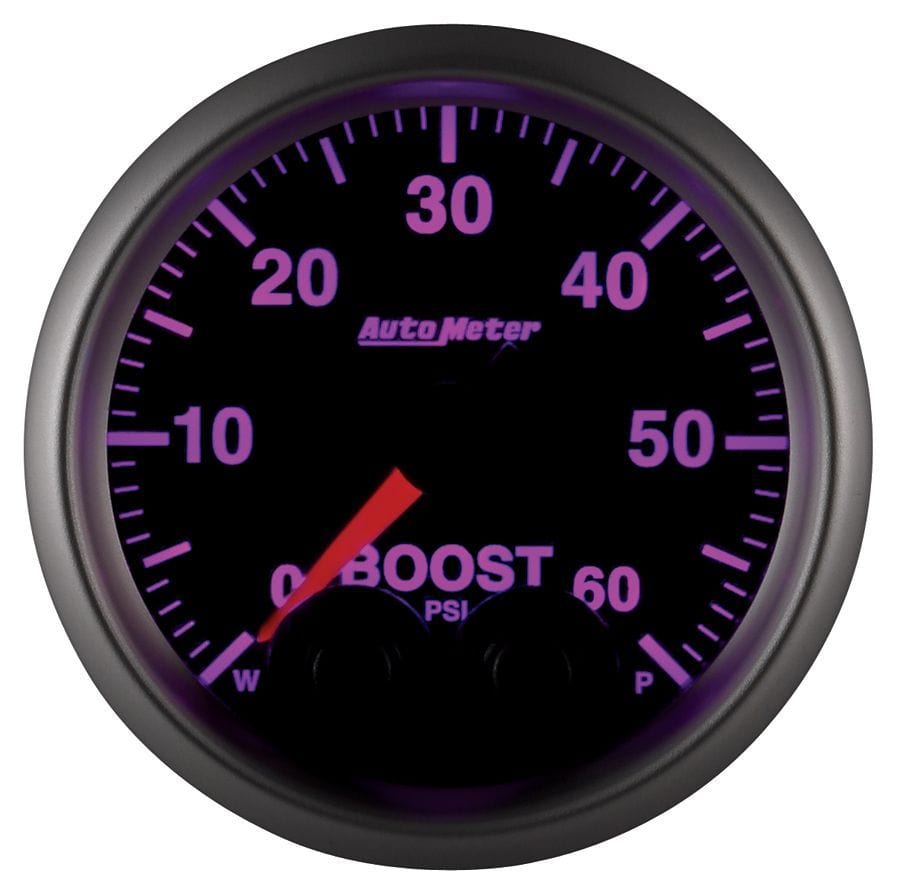 AUTOMETER 2-1/16", Programmable Warning Function, 0-60 psi Auto Meter Elite Series Boost Gauge AU5670 SR