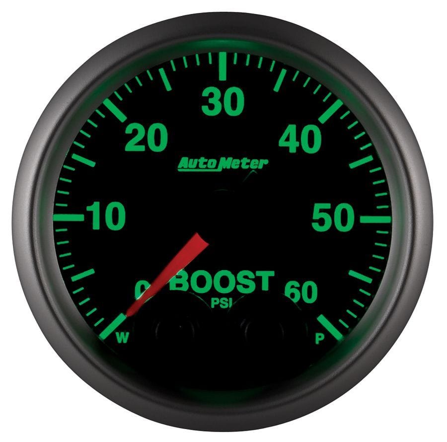 AUTOMETER 2-1/16", Programmable Warning Function, 0-60 psi Auto Meter Elite Series Boost Gauge AU5670 SR