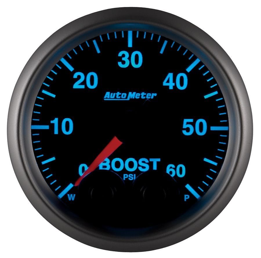 AUTOMETER 2-1/16", Programmable Warning Function, 0-60 psi Auto Meter Elite Series Boost Gauge AU5670 SR
