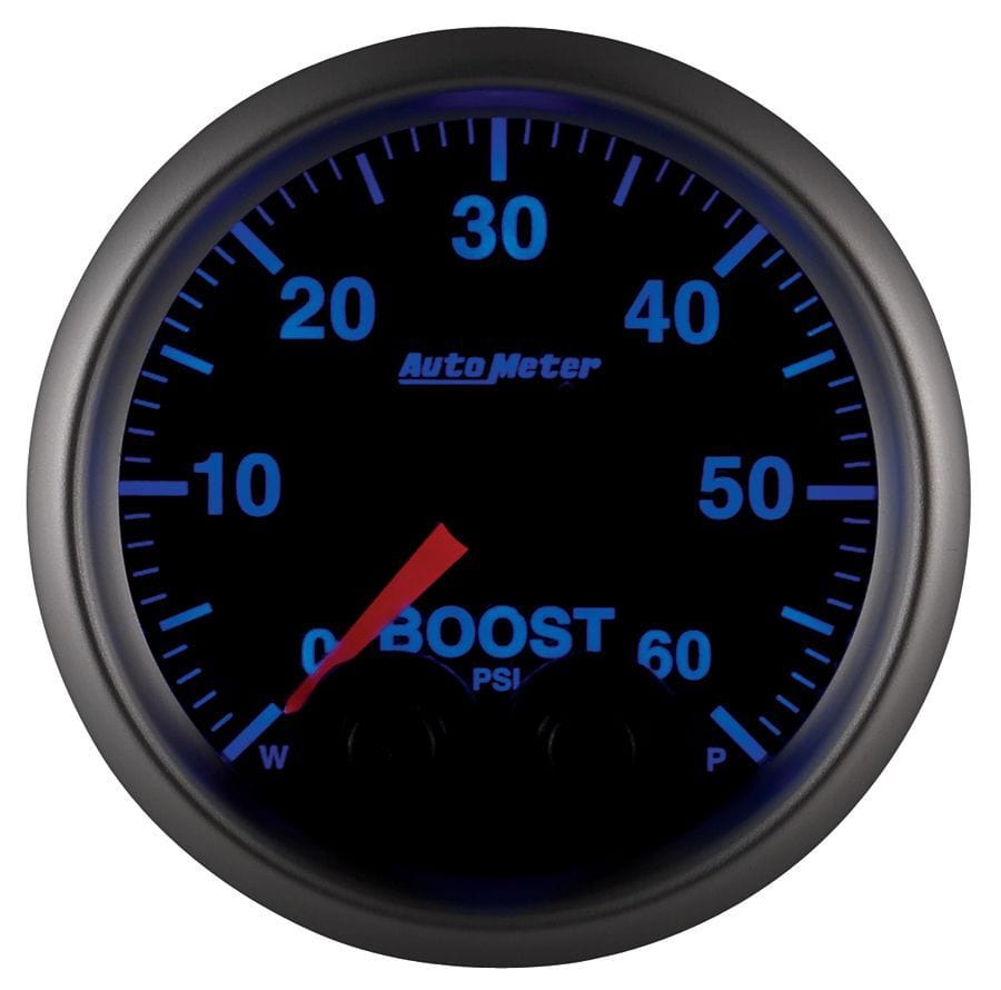 AUTOMETER 2-1/16", Programmable Warning Function, 0-60 psi Auto Meter Elite Series Boost Gauge AU5670 SR