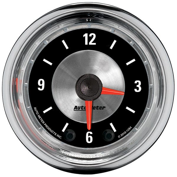 AUTOMETER 2-1/16", Quartz Movement w/Second Hand Auto Meter American Muscle Clock AU1284 SR