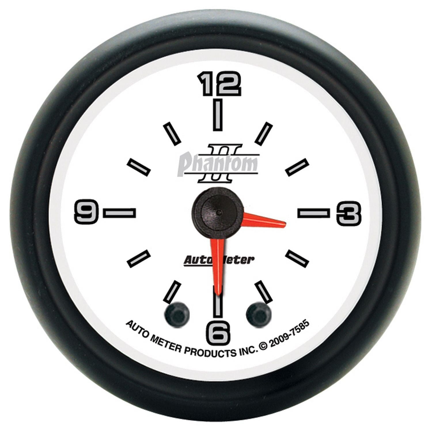 AUTOMETER 2-1/16", Quartz movement, w/Second hand Auto Meter Phantom II Series Clock AU7585 SR