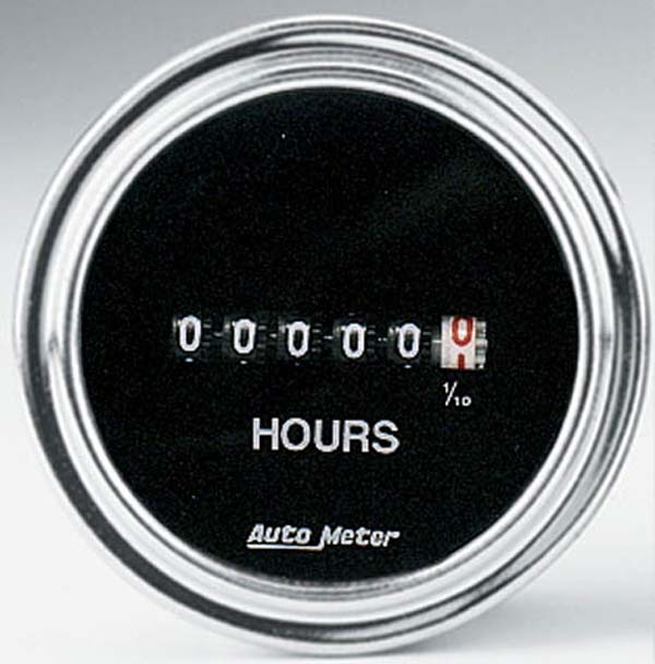 AUTOMETER 2-1/16", Range: 8-32 Volts DC Input Auto Meter Traditional Chrome Series Hour Meter Gauge AU2587 SR