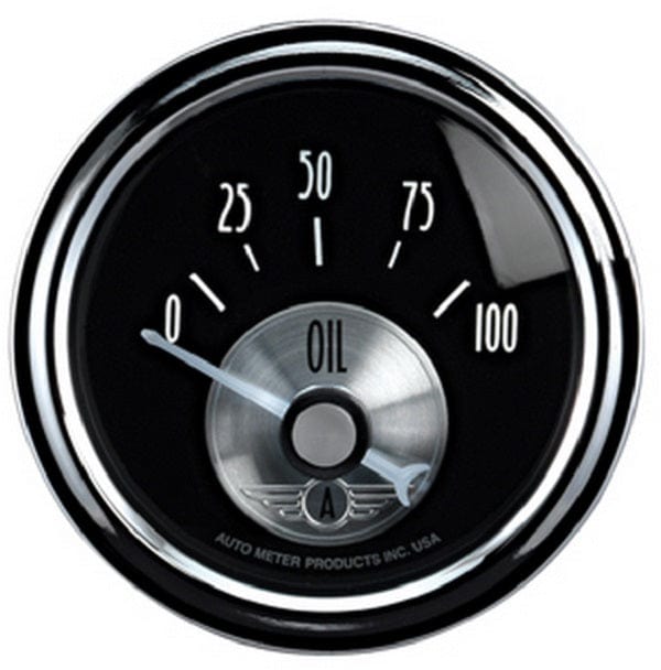 AUTOMETER 2-1/16", Short Sweep Electric 0-100 psi Auto Meter Prestige Series - Black Diamond Oil Pressure Gauge AU2028 SR