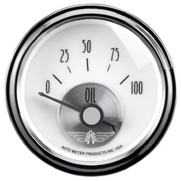 AUTOMETER 2-1/16", Short Sweep Electric 0-100 psi Auto Meter Prestige Series - Pearl Oil Pressure Gauge AU2026 SR