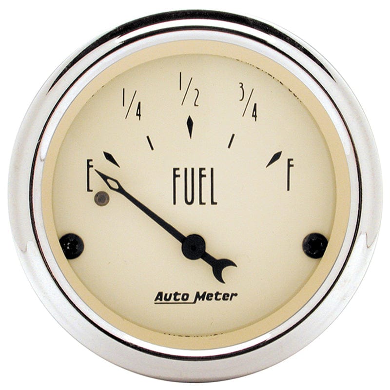 AUTOMETER 2-1/16", Short Sweep Electric, 0 ohms Empty/30 ohms Full Auto Meter Antique Beige Series Fuel Level Gauge AU1818 SR