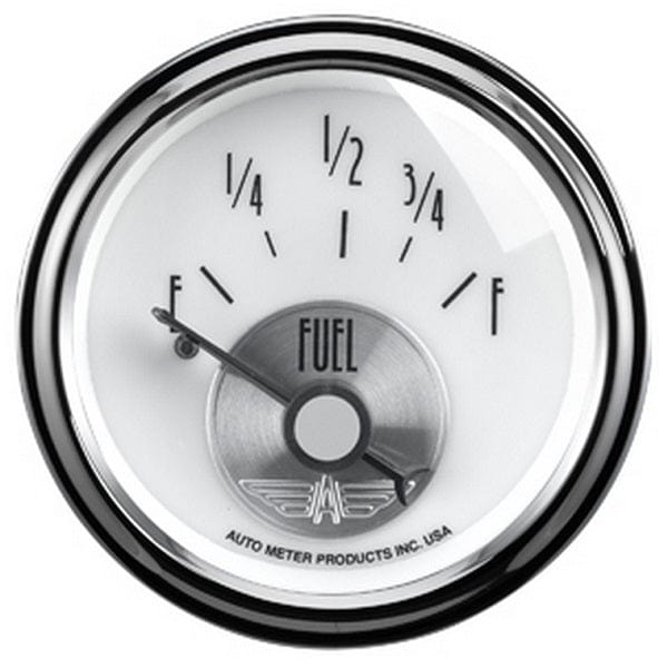 AUTOMETER 2-1/16", Short Sweep Electric, 0E-90F ohm Auto Meter Prestige Series - Pearl Fuel Level Gauge AU2015 SR