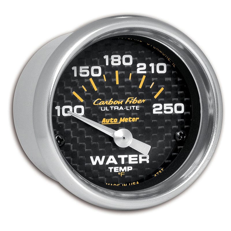 AUTOMETER 2-1/16", Short Sweep Electric, 100-250°F Auto Meter Carbon Fiber Series Water Temperature Gauge AU4737 SR