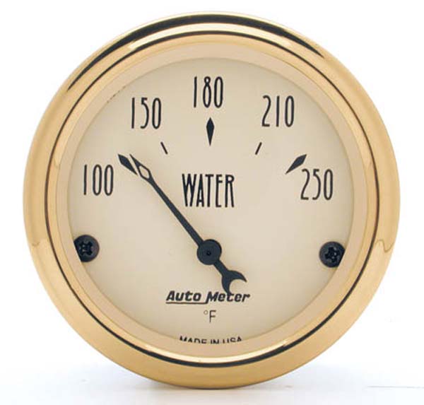 AUTOMETER 2-1/16", Short Sweep Electric, 100-250°F Auto Meter Golden Oldies Series Water Temperature Gauge AU1538 SR