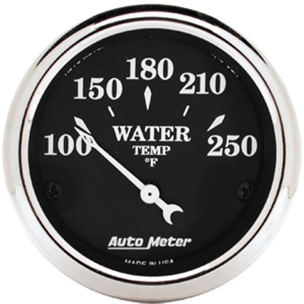 AUTOMETER 2-1/16", Short Sweep Electric, 100-250°F Auto Meter Old Tyme Black Series Water Temperature Gauge AU1737 SR