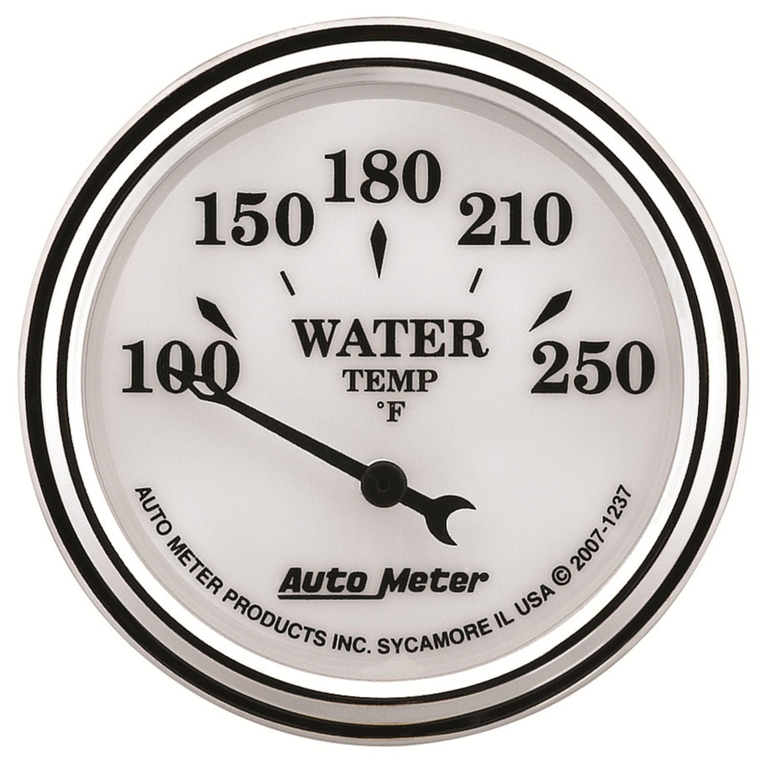 AUTOMETER 2-1/16", Short Sweep Electric, 100-250°F Auto Meter Old Tyme White II Water Temperature Gauge AU1237 SR