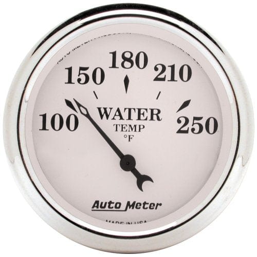 AUTOMETER 2-1/16", Short Sweep Electric, 100-250°F Auto Meter Old Tyme White Series Water Temperature Gauge AU1638 SR