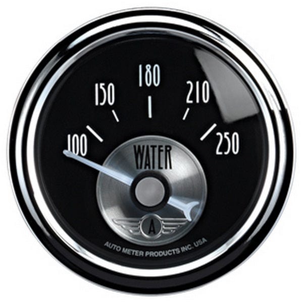 AUTOMETER 2-1/16", Short Sweep Electric 100-250°F Auto Meter Prestige Series - Black Diamond Water Temperature Gauge AU2038 SR