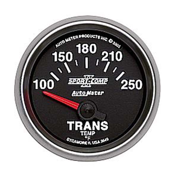 AUTOMETER 2-1/16", Short Sweep Electric, 100-250°F Auto Meter Sport-Comp II Transmission Temperature Gauge AU3649 SR