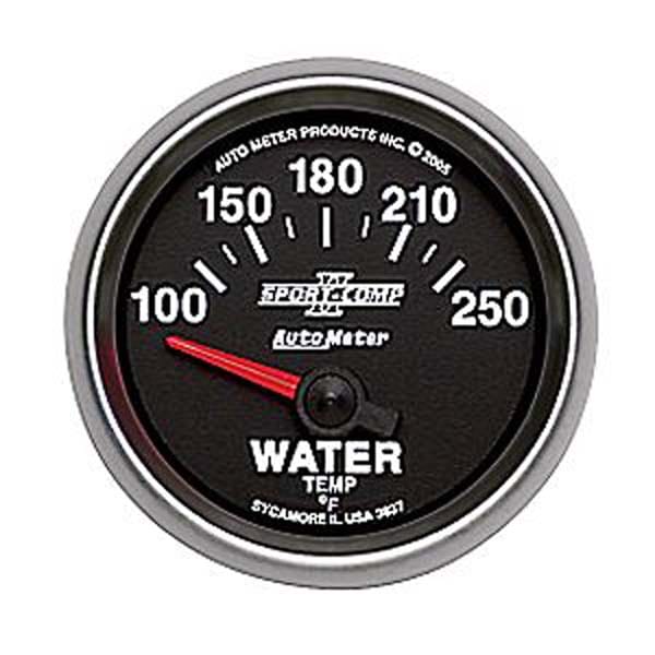 AUTOMETER 2-1/16", Short Sweep Electric, 100-250°F Auto Meter Sport-Comp II Water Temperature Gauge AU3637 SR