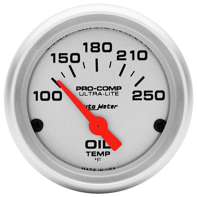 AUTOMETER 2-1/16", Short Sweep Electric, 100-250°F Auto Meter Ultra-Lite Series Oil Temperature Gauge AU4347 SR