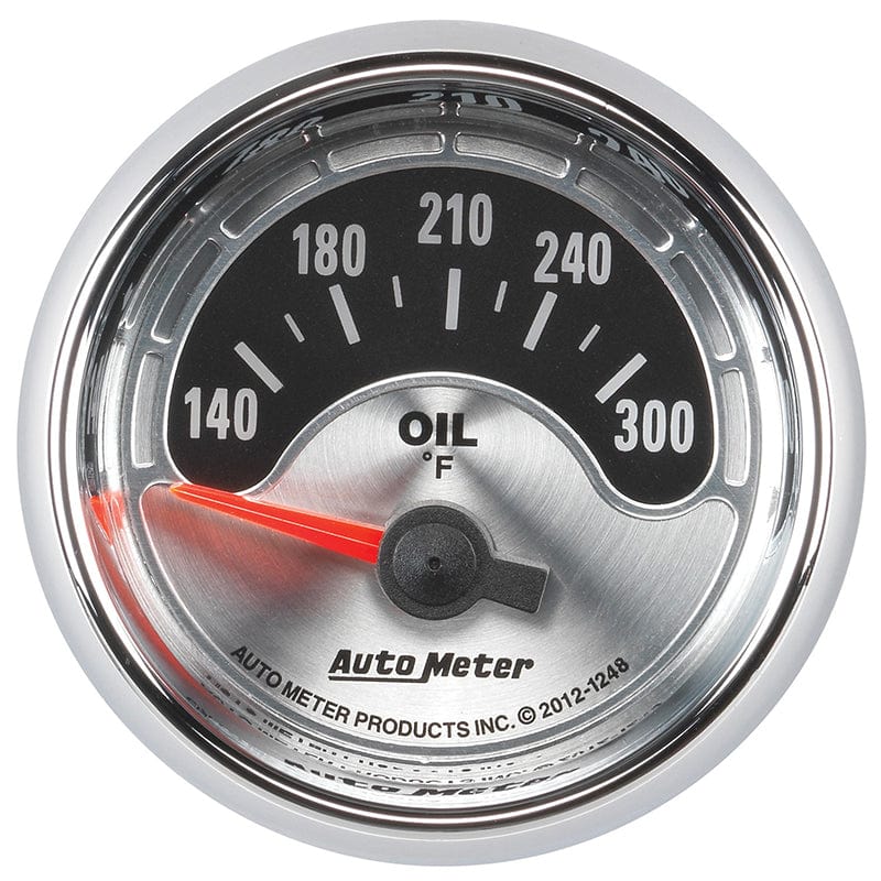 AUTOMETER 2-1/16", Short Sweep Electric, 140-300°F Auto Meter American Muscle Oil Temperature Gauge AU1248 SR