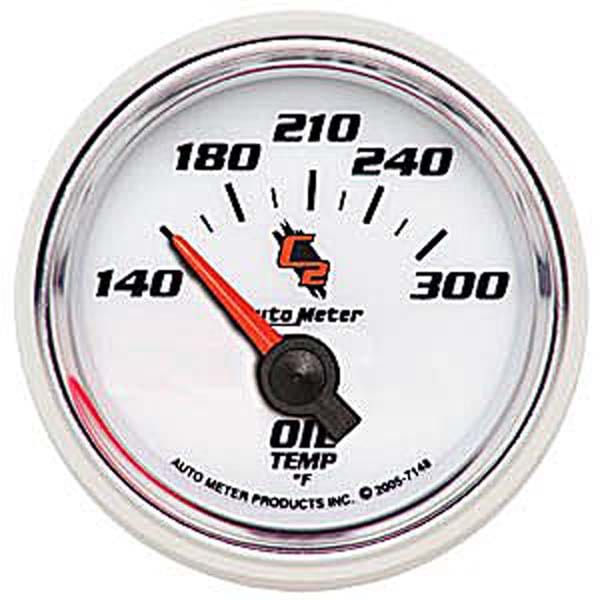 AUTOMETER 2-1/16", Short Sweep Electric, 140-300°F Auto Meter C2 Series Oil Temperature Gauge AU7148 SR