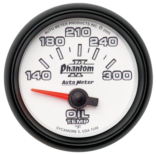 AUTOMETER 2-1/16", Short Sweep Electric, 140-300°F Auto Meter Phantom II Series Oil Temperature Gauge AU7548 SR