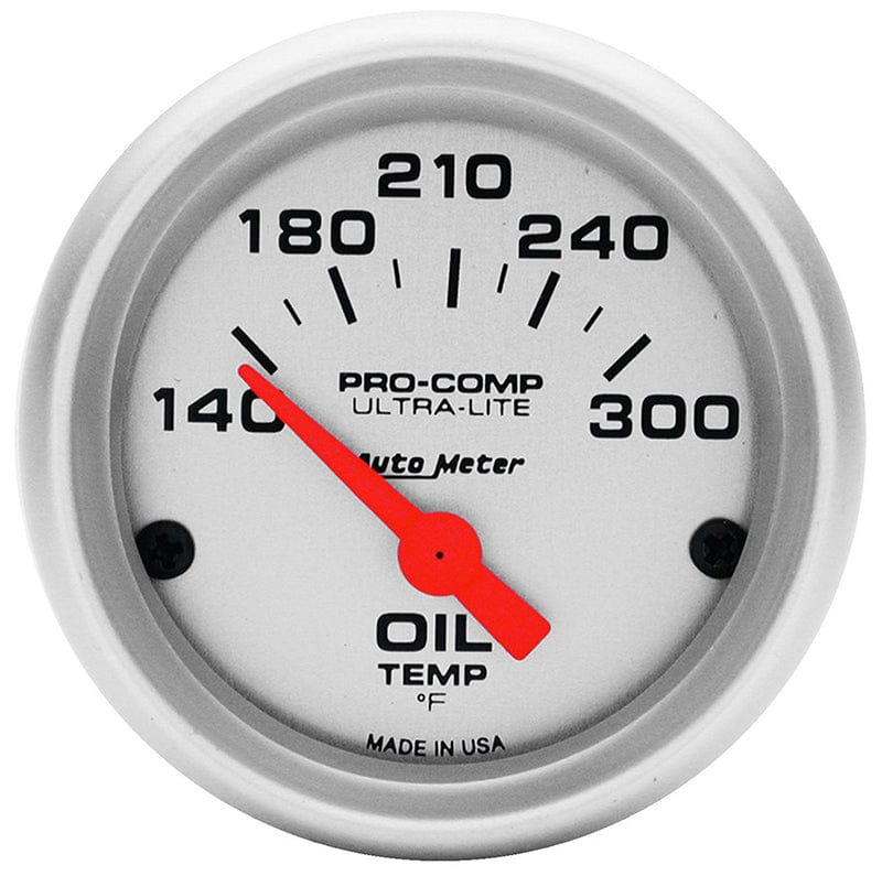 AUTOMETER 2-1/16", Short Sweep Electric, 140-300°F Auto Meter Ultra-Lite Series Oil Temperature Gauge AU4348 SR