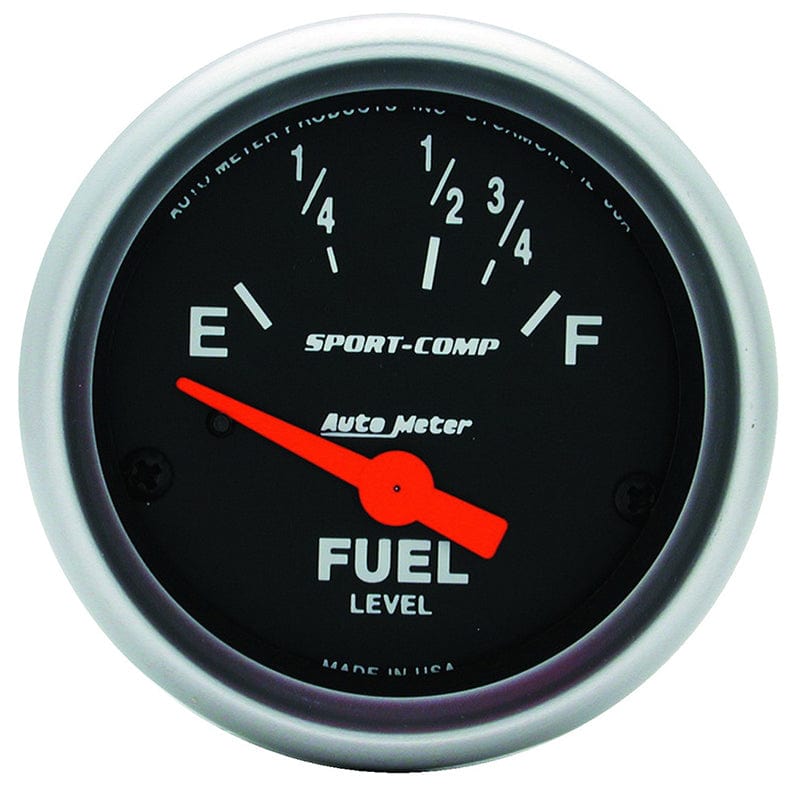 AUTOMETER 2-1/16", Short Sweep Electric, 16 ohms Empty/158 ohms Full Auto Meter Sport-Comp Series Fuel Level Gauge AU3318 SR