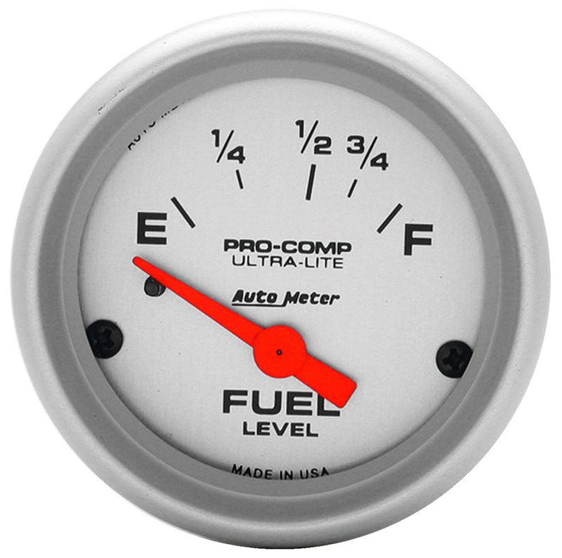 AUTOMETER 2-1/16", Short Sweep Electric, 16 ohms Empty/158 ohms Full Auto Meter Ultra-Lite Series Fuel Level Gauge AU4318 SR