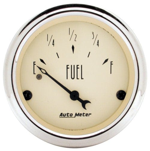 AUTOMETER 2-1/16", Short Sweep Electric, 240 ohms Empty/33 ohms Full Auto Meter Antique Beige Series Fuel Level Gauge AU1817 SR