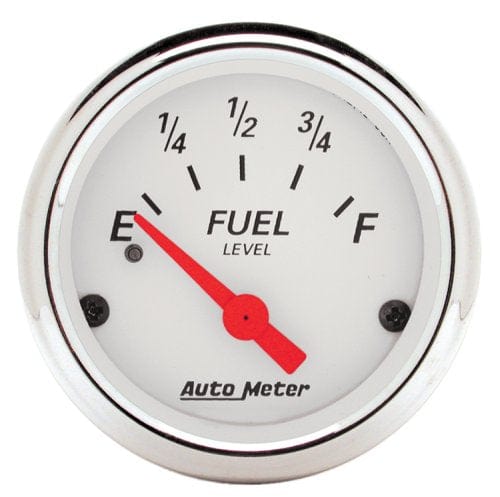 AUTOMETER 2-1/16", Short Sweep Electric, 240 ohms Empty/33 ohms Full Auto Meter Arctic White Series Fuel Level Gauge AU1317 SR
