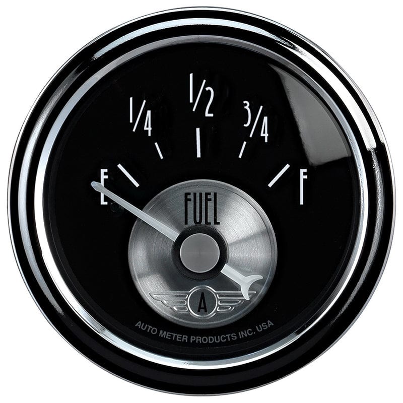 AUTOMETER 2-1/16", Short Sweep Electric, 240F-33F ohm Auto Meter Prestige Series - Black Diamond Fuel Level Gauge AU2016 SR