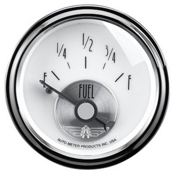 AUTOMETER 2-1/16", Short Sweep Electric, 240F-33F ohm Auto Meter Prestige Series - Pearl Fuel Level Gauge AU2018 SR