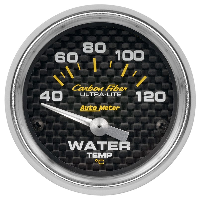 AUTOMETER 2-1/16", Short Sweep Electric, 40-120°C Auto Meter Carbon Fiber Series Water Temperature Gauge AU4737-M SR