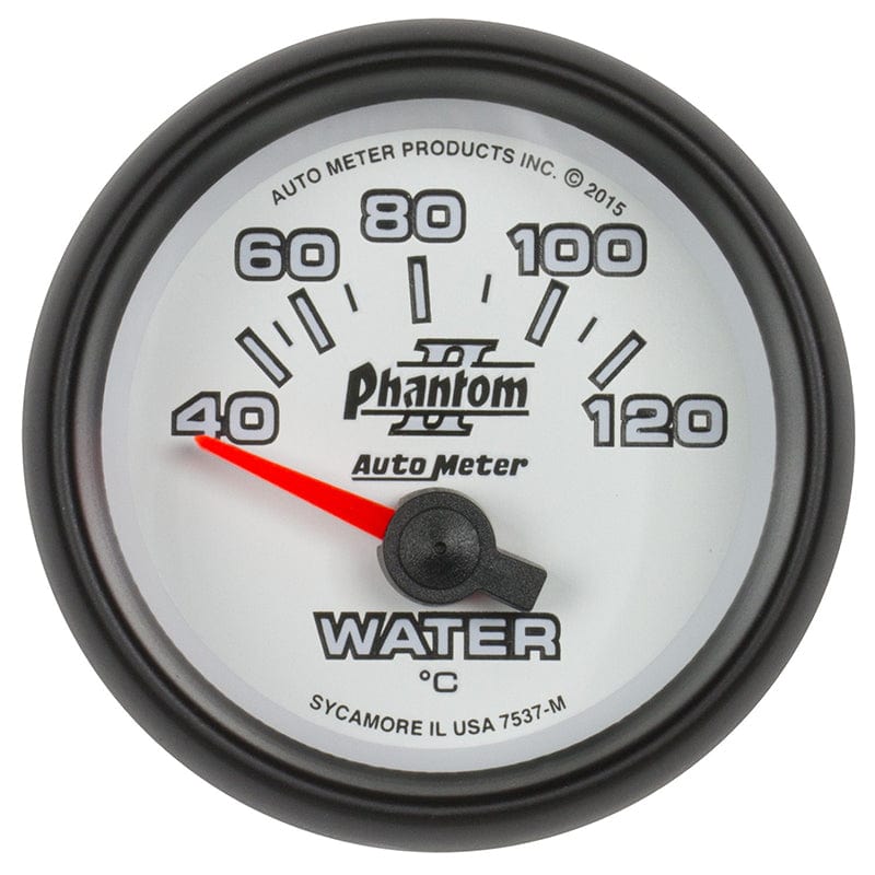 AUTOMETER 2-1/16", Short Sweep Electric, 40-120°C Auto Meter Phantom II Series Water Temperature Gauge AU7537-M SR