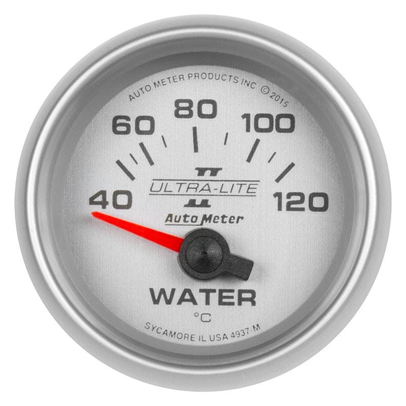 AUTOMETER 2-1/16", Short Sweep Electric, 40-120°C Auto Meter Ultra-Lite II Series Water Temperature Gauge AU4937-M SR