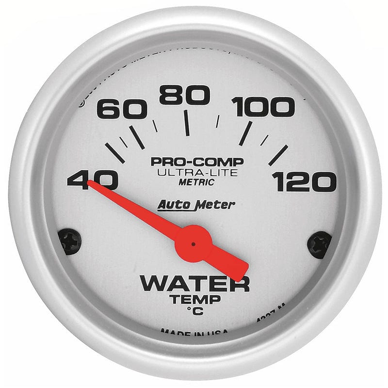 AUTOMETER 2-1/16", Short Sweep Electric, 40-120°C Auto Meter Ultra-Lite Series Water Temperature Gauge AU4337-M SR