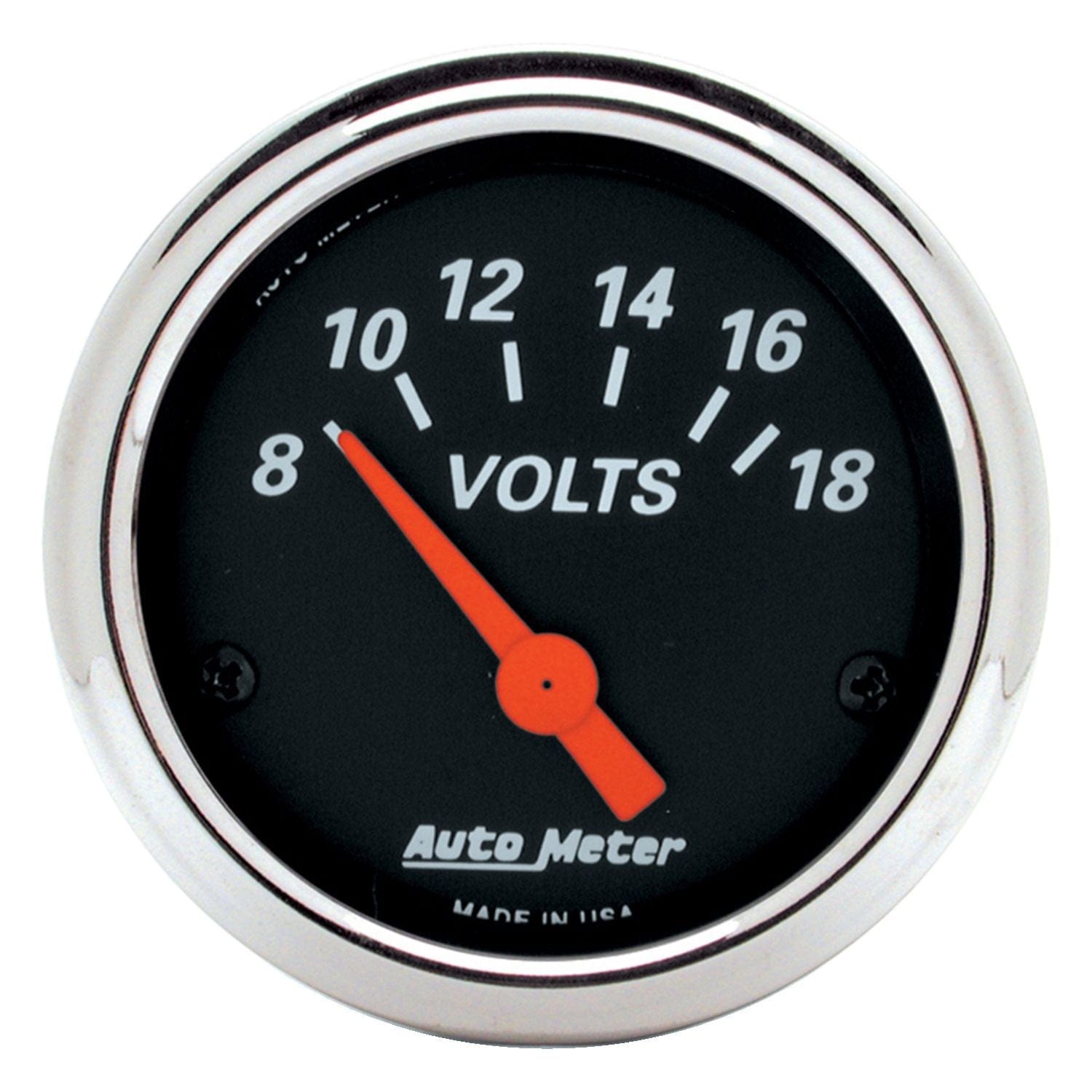 AUTOMETER 2-1/16", Short Sweep Electric, 8-18 volts Auto Meter Designer Black Series Voltmeter AU1483 SR