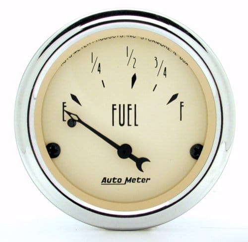 AUTOMETER 2-1/16", Short Sweep Electric, Ford, 73 ohms Empty/8-12 ohms Full Auto Meter Antique Beige Series Fuel Level Gauge AU1816 SR
