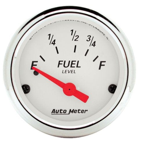 AUTOMETER 2-1/16", Short Sweep Electric, Ford, 73 ohms Empty/8-12 ohms Full Auto Meter Arctic White Series Fuel Level Gauge AU1316 SR