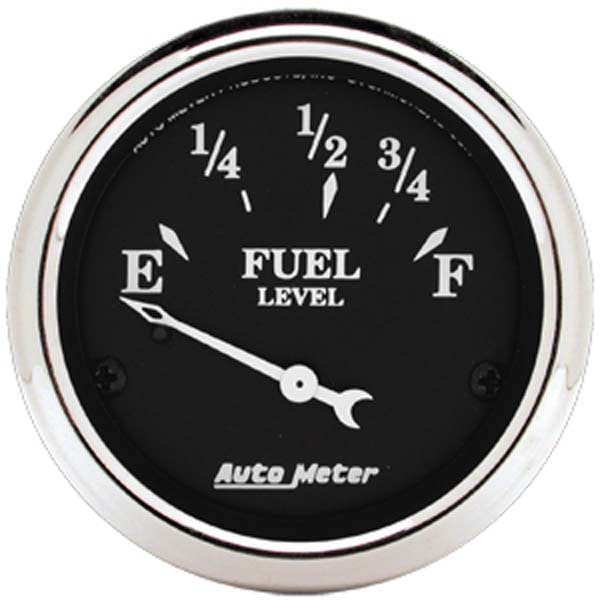 AUTOMETER 2-1/16", Short Sweep Electric, Ford, 73 ohms Empty/8-12 ohms Full Auto Meter Old Tyme Black Series Fuel Level Gauge AU1716 SR