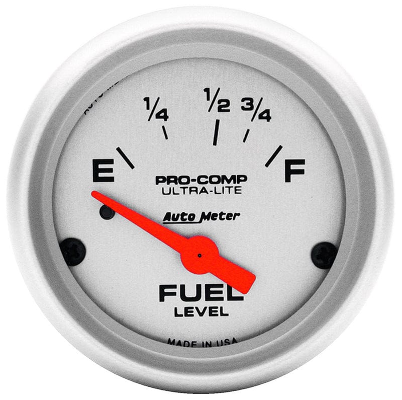 AUTOMETER 2-1/16", Short Sweep Electric, Ford, 73 ohms Empty/8-12 ohms Full Auto Meter Ultra-Lite Series Fuel Level Gauge AU4315 SR